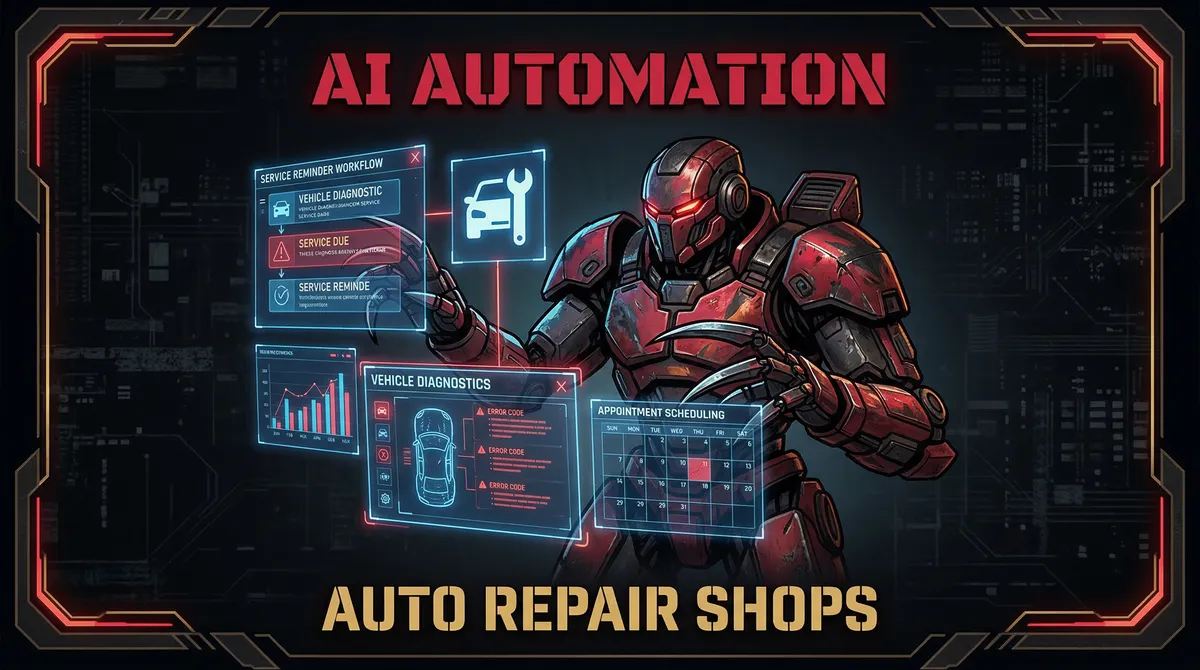 AI Automation for Auto Repair — OpenClaw tactical mech warrior illustration