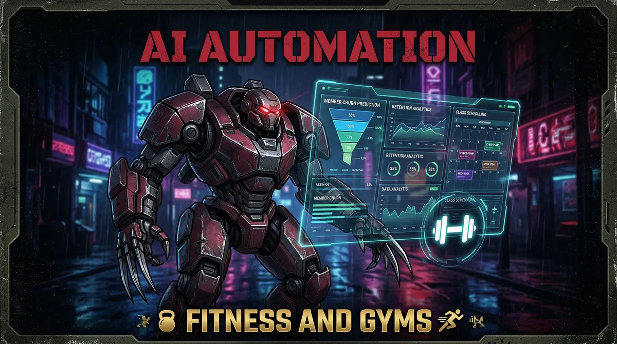 AI Automation for Fitness — OpenClaw tactical mech warrior illustration