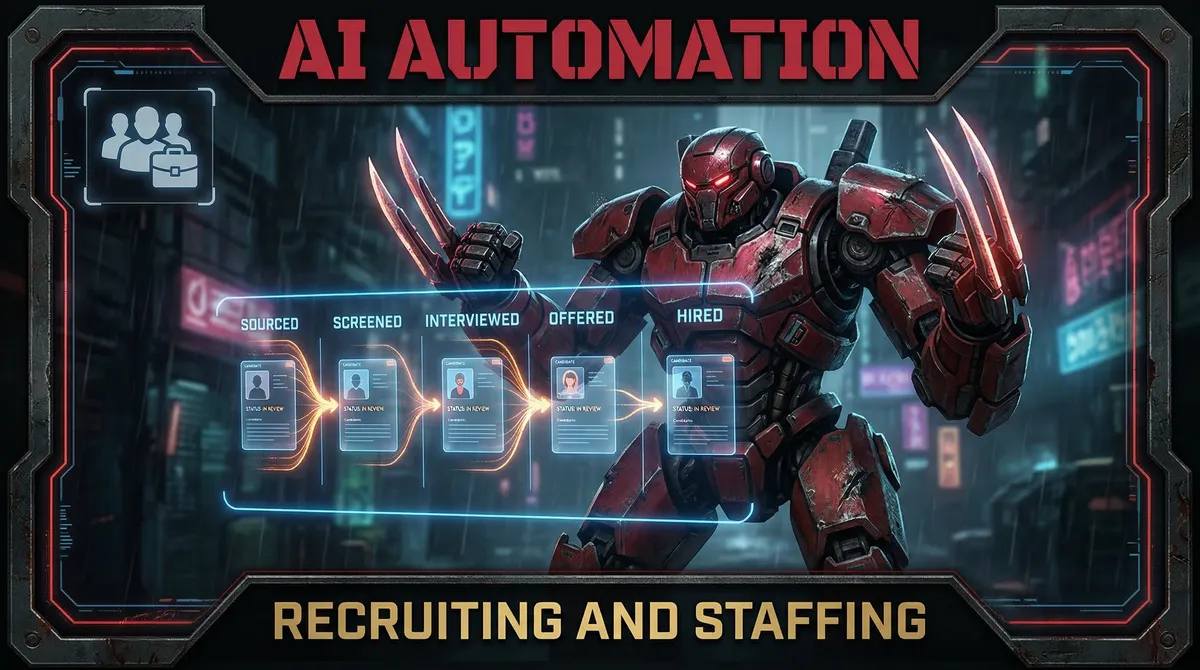 AI Automation for Recruiting — OpenClaw tactical mech warrior illustration